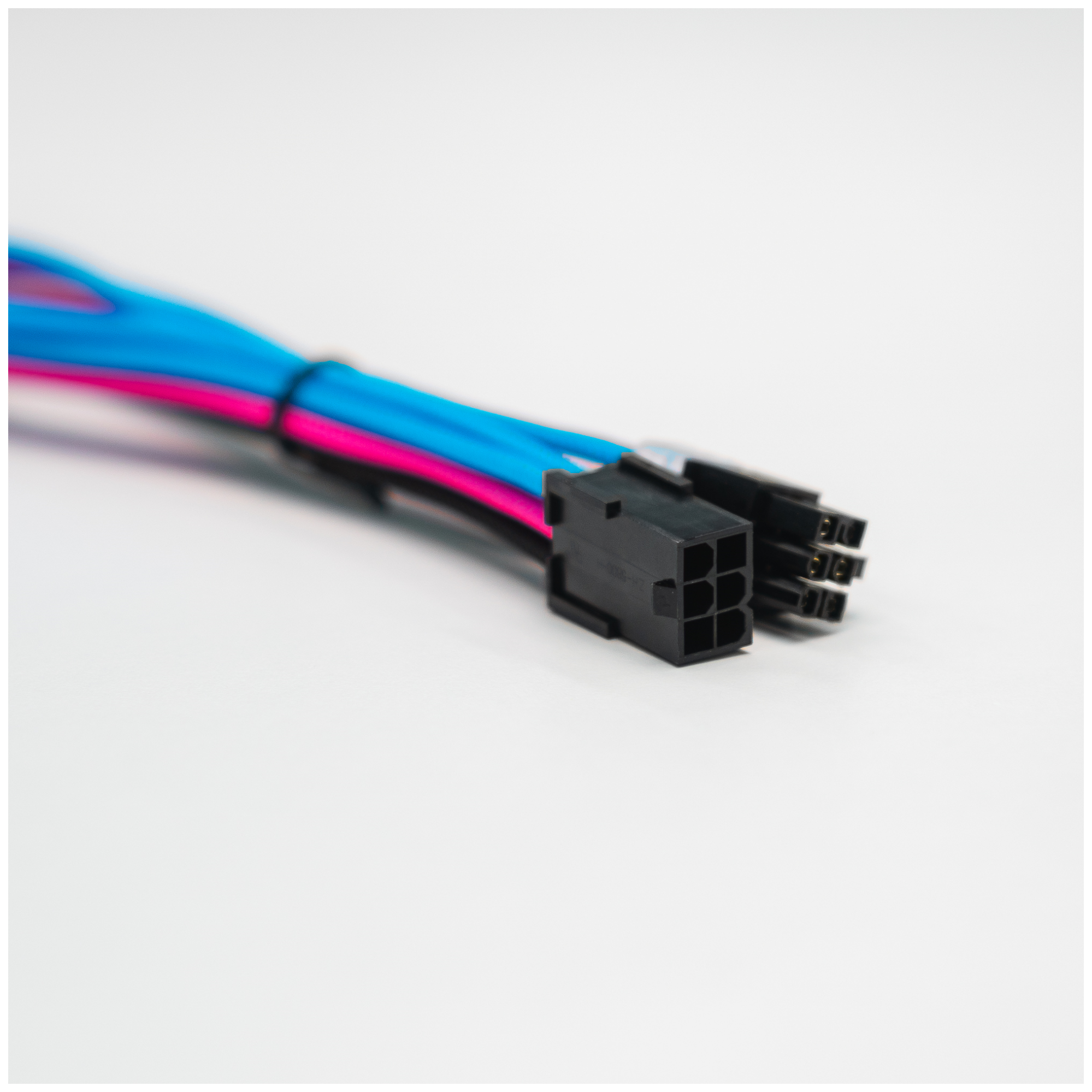 A large main feature product image of GamerChief Elite Series 6-Pin PCIe 30cm Sleeved Extension Cable (Blue/Pink/Purple/Black)