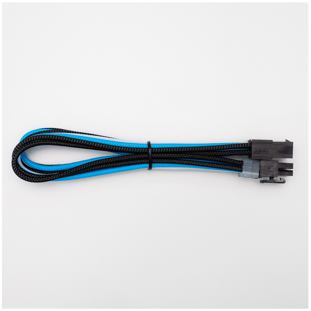 A large main feature product image of GamerChief Elite Series 8-Pin EPS 30cm Sleeved Extension Cable (Blue/White/Black)