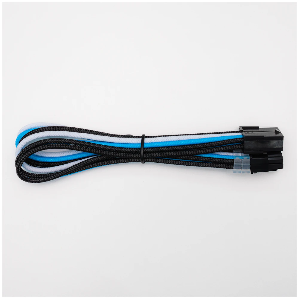 GamerChief Elite Series 8-Pin PCIe 30cm Sleeved Extension Cable (Blue/White/Black)
