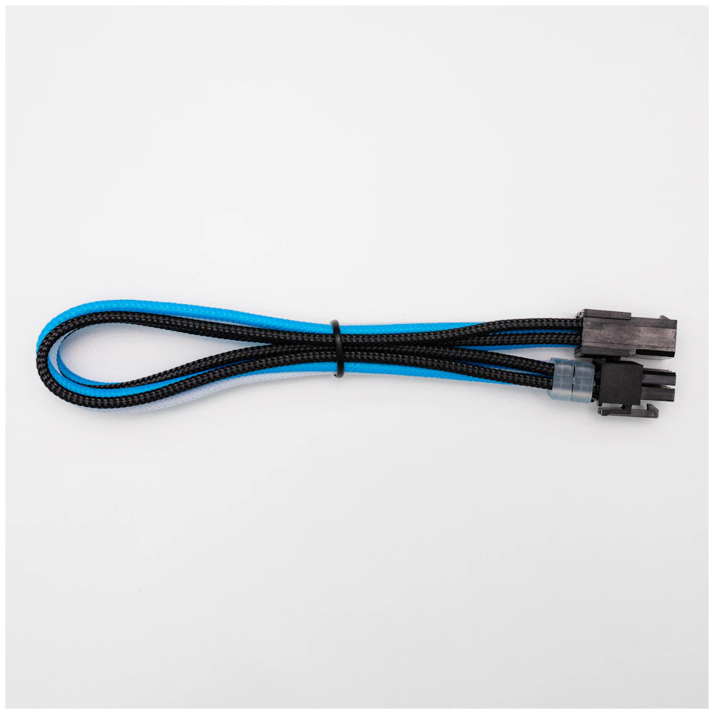 GamerChief Elite Series 6-Pin PCIe 30cm Sleeved Extension Cable (Blue/White/Black)
