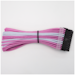 A product image of GamerChief Elite Series 24-Pin ATX 30cm Sleeved Extension Cable (Pink/White)