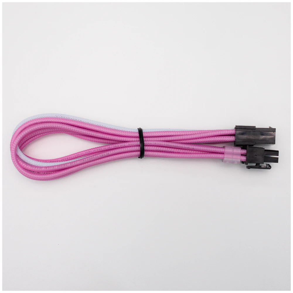 GamerChief Elite Series 8-Pin PCIe 30cm Sleeved Extension Cable (Pink/White)