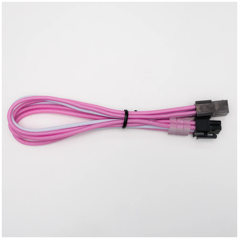 GamerChief Elite Series 6-Pin PCIe 30cm Sleeved Extension Cable (Pink/White)