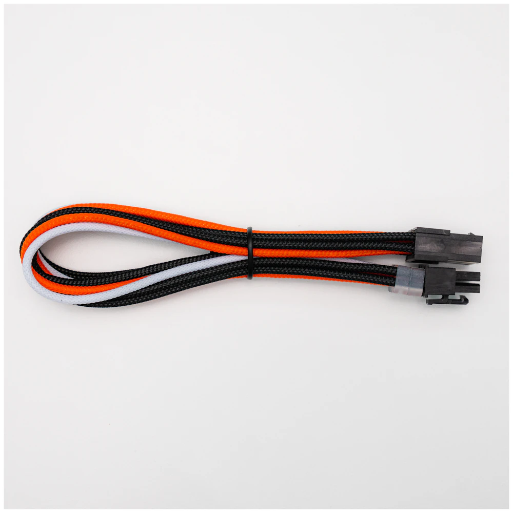 GamerChief Elite Series 8-Pin EPS 30cm Sleeved Extension Cable (Orange/White/Black)