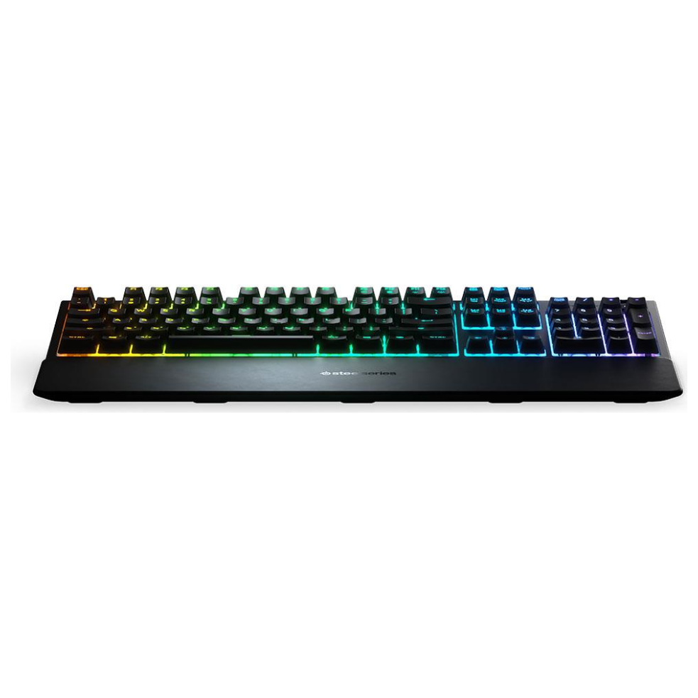A large main feature product image of SteelSeries Apex 3 - RGB Gaming Keyboard