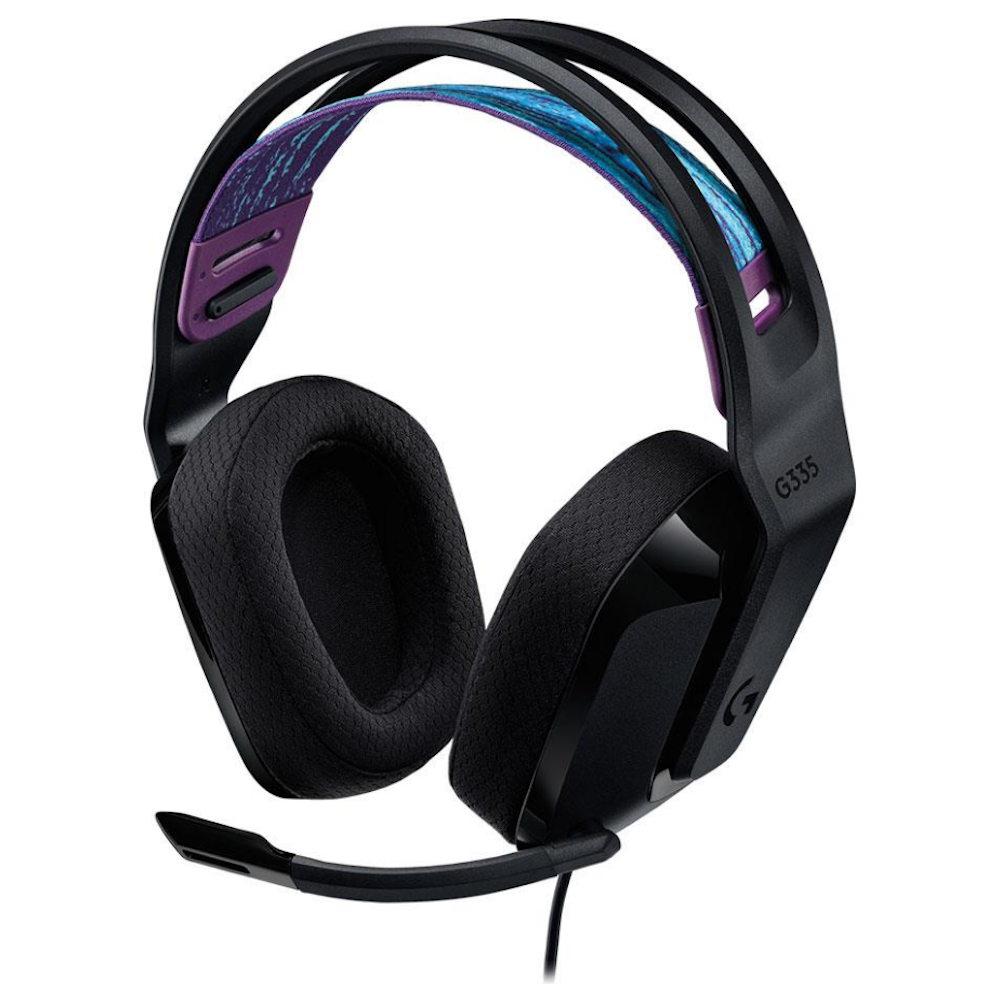 A large main feature product image of Logitech G335 Wired Gaming Headset - Black