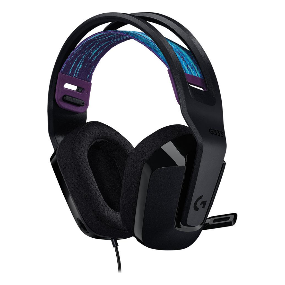 A large main feature product image of Logitech G335 Wired Gaming Headset - Black