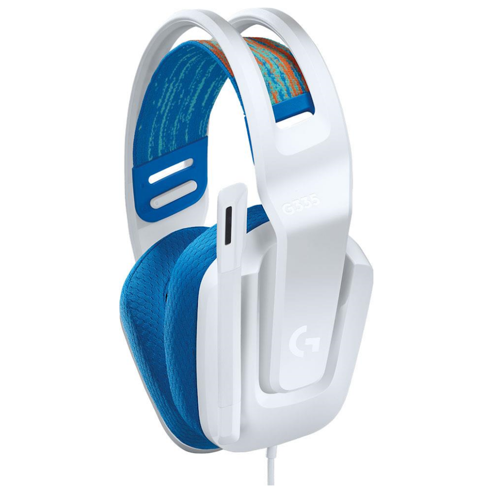 A large main feature product image of Logitech G335 Wired Gaming Headset - White