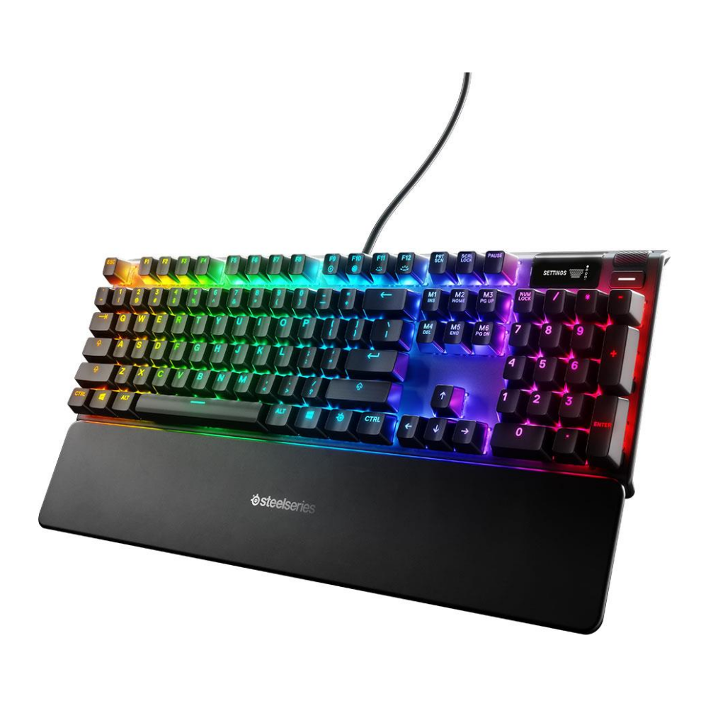 A large main feature product image of SteelSeries Apex 7 - Gaming Keyboard (Blue Switch)