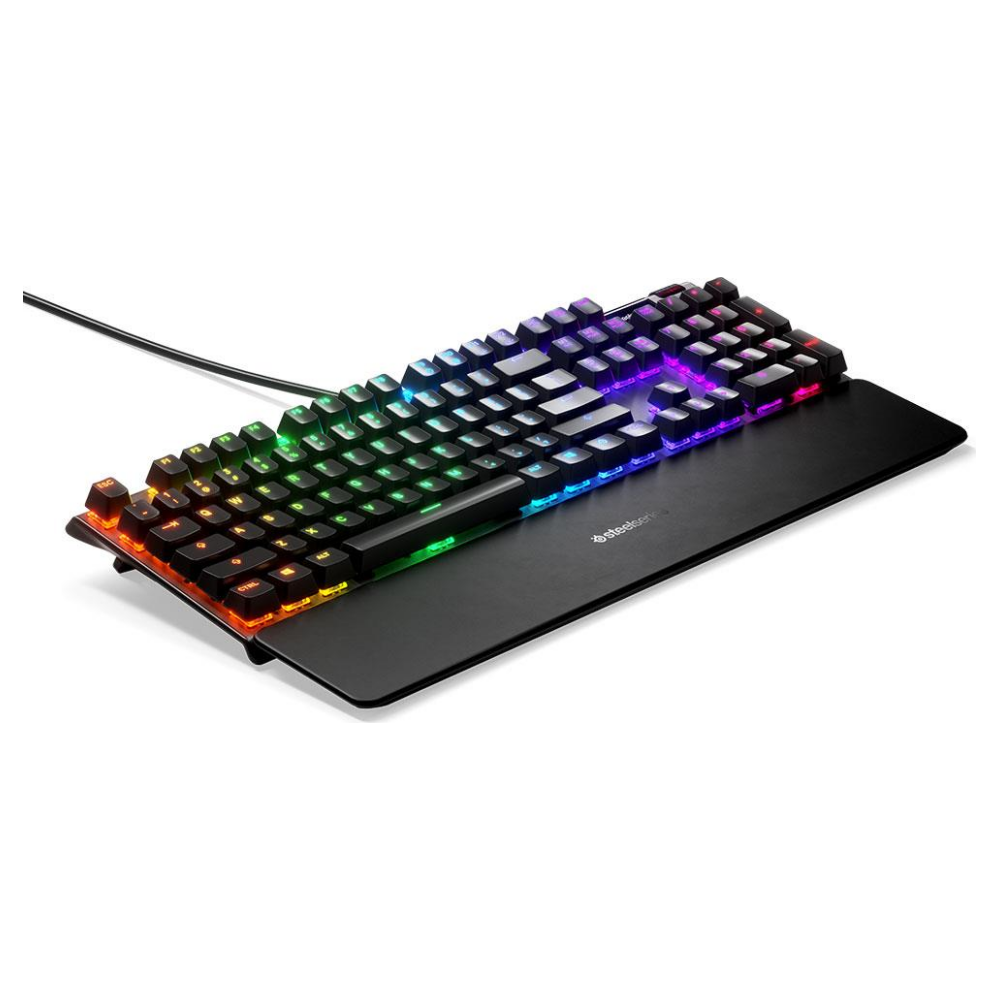 A large main feature product image of SteelSeries Apex 7 - Gaming Keyboard (Blue Switch)