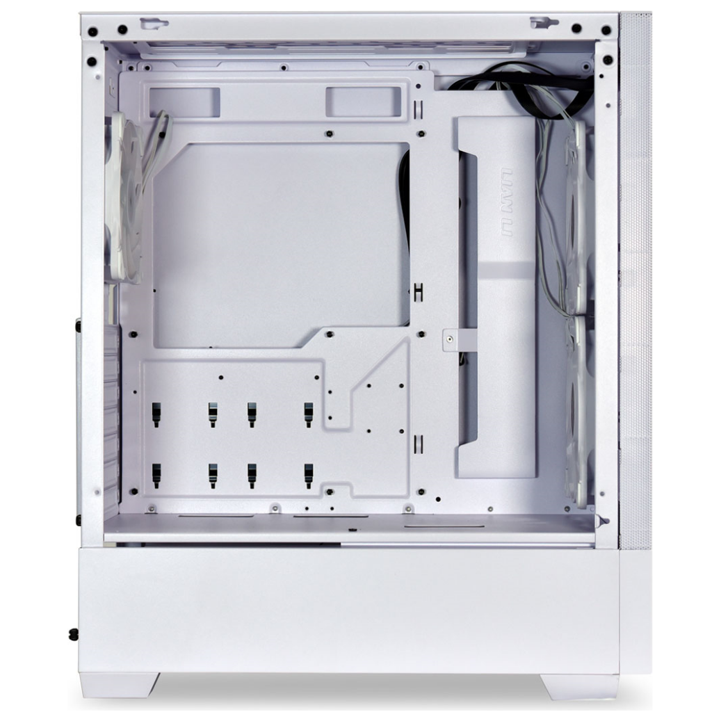 Water-Cooling Ready Side Ventilation and 2x120mm PWM Fan Pre-Installed Lian Li microATX Mid-Tower Computer Case PC Gaming Case Chassis w/Tempered Glass Side Panel Magnetic Dust Filter 205M, White 