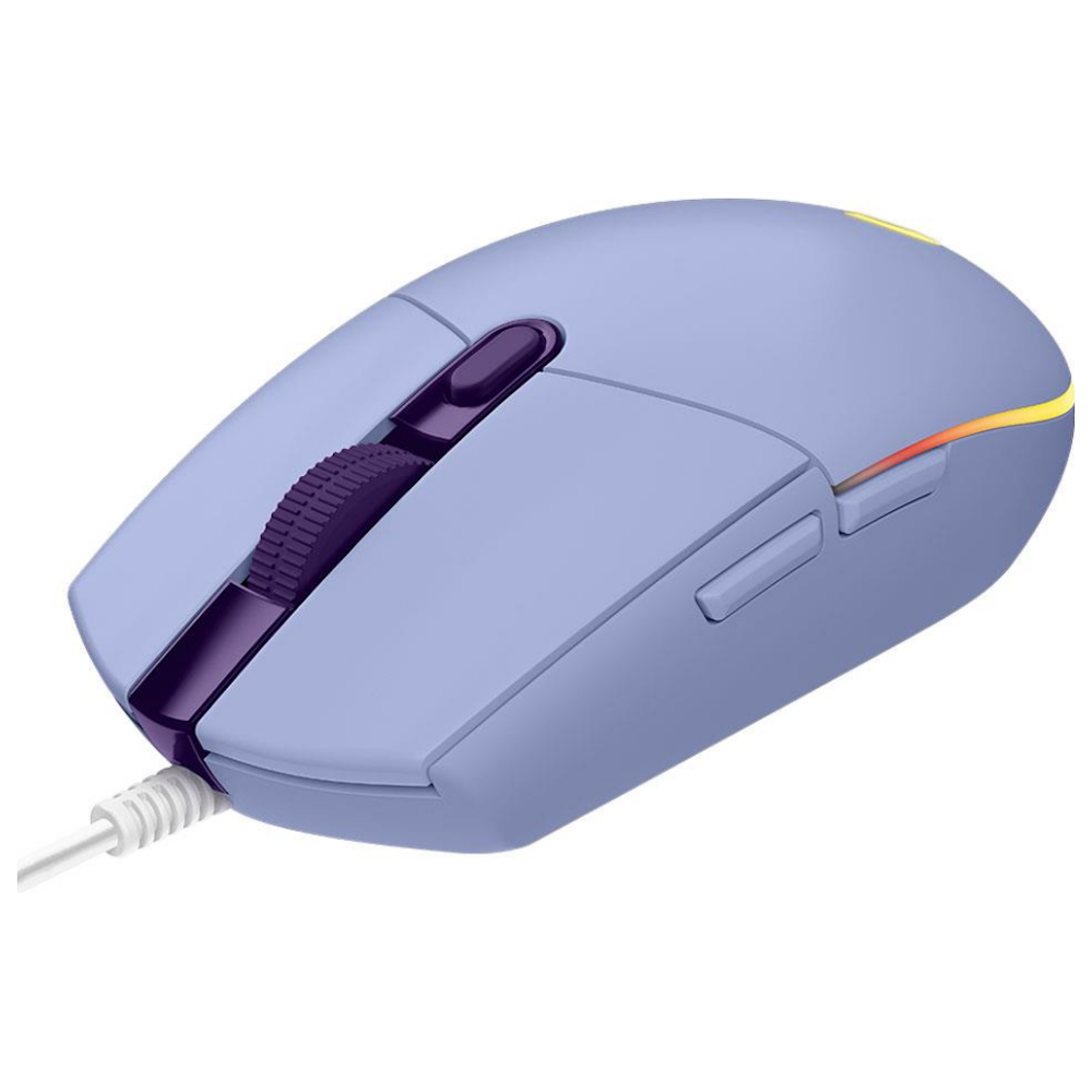 A large main feature product image of Logitech G203 LIGHTSYNC RGB Gaming Mouse - Lilac