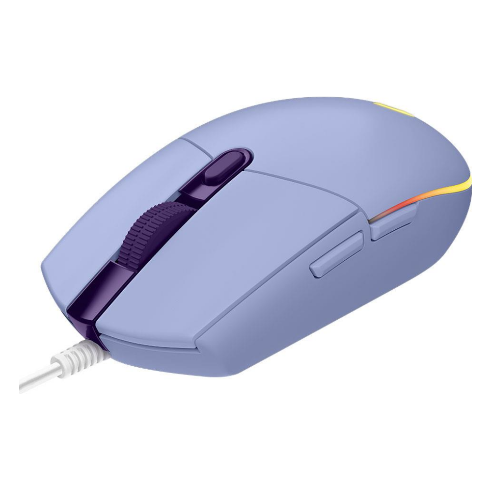 A large main feature product image of Logitech G203 LIGHTSYNC RGB Gaming Mouse - Lilac