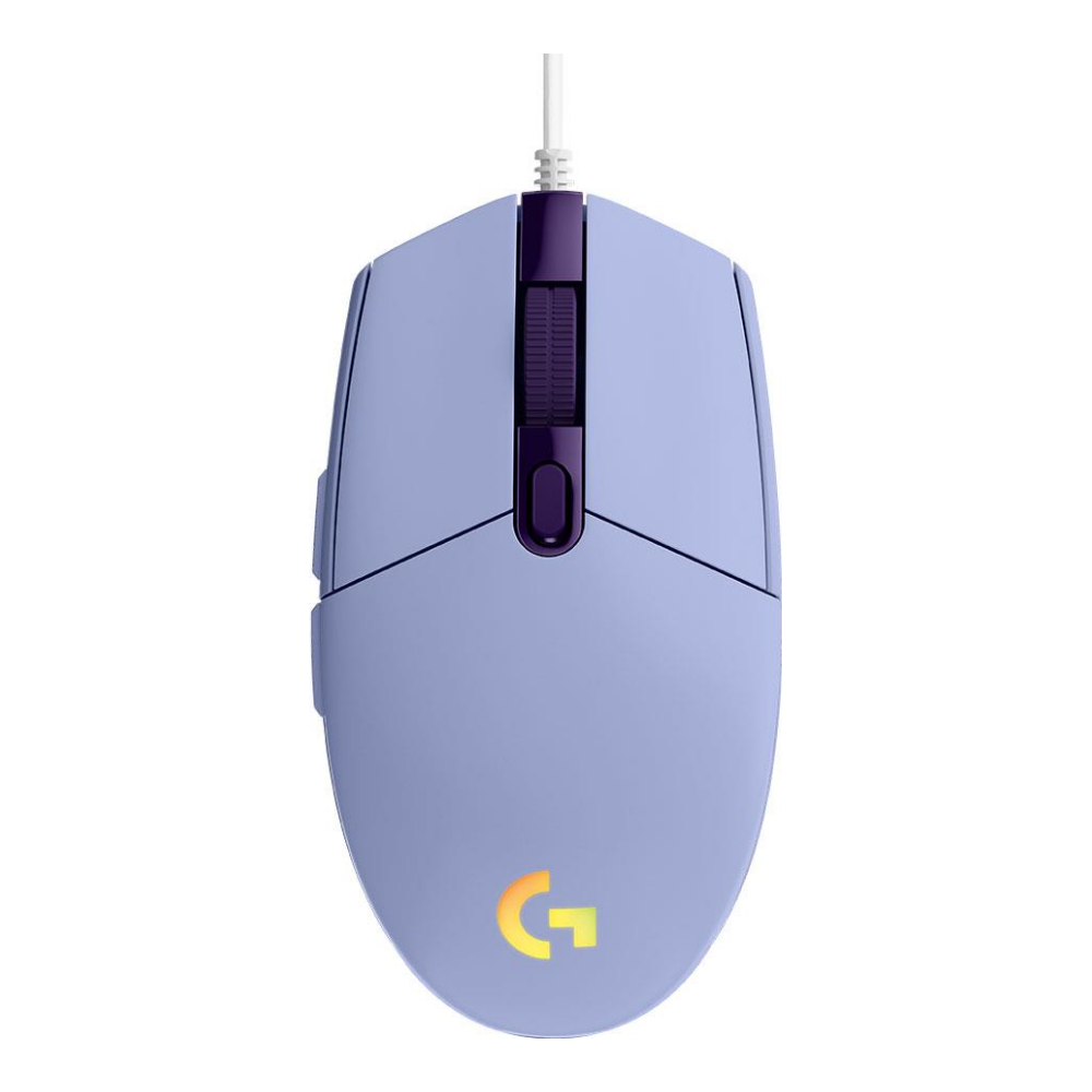 A large main feature product image of Logitech G203 LIGHTSYNC RGB Gaming Mouse - Lilac