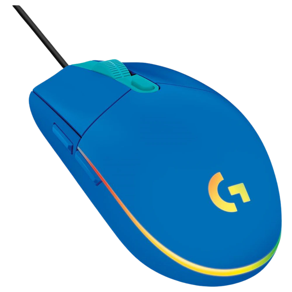 A large main feature product image of Logitech G203 LIGHTSYNC RGB Wired Gaming Mouse (Blue)