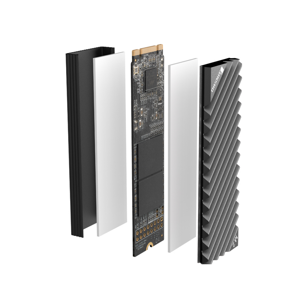 A large main feature product image of Jonsbo Aluminium M.2 SSD Heatsink (Grey)