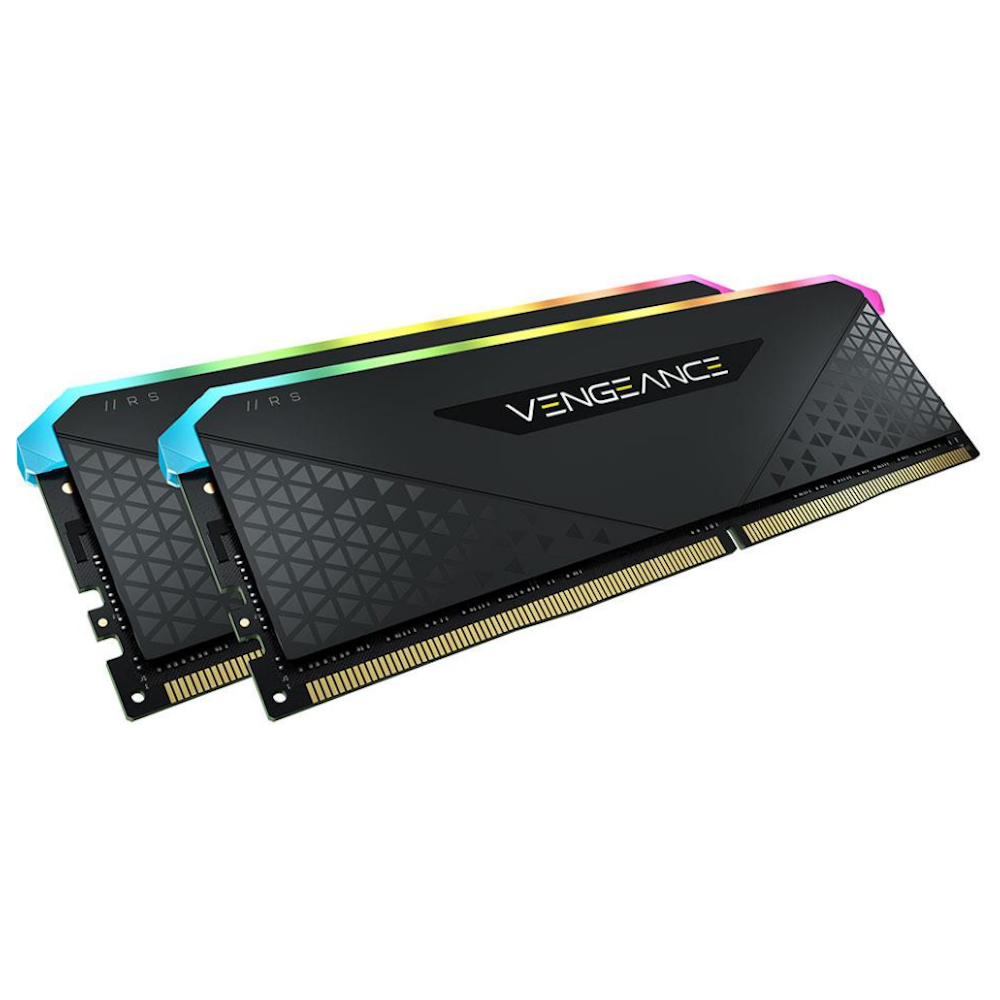 A large main feature product image of Corsair 16GB Kit (2x8GB) DDR4 Vengeance RGB RS C18 3600MHz - Black