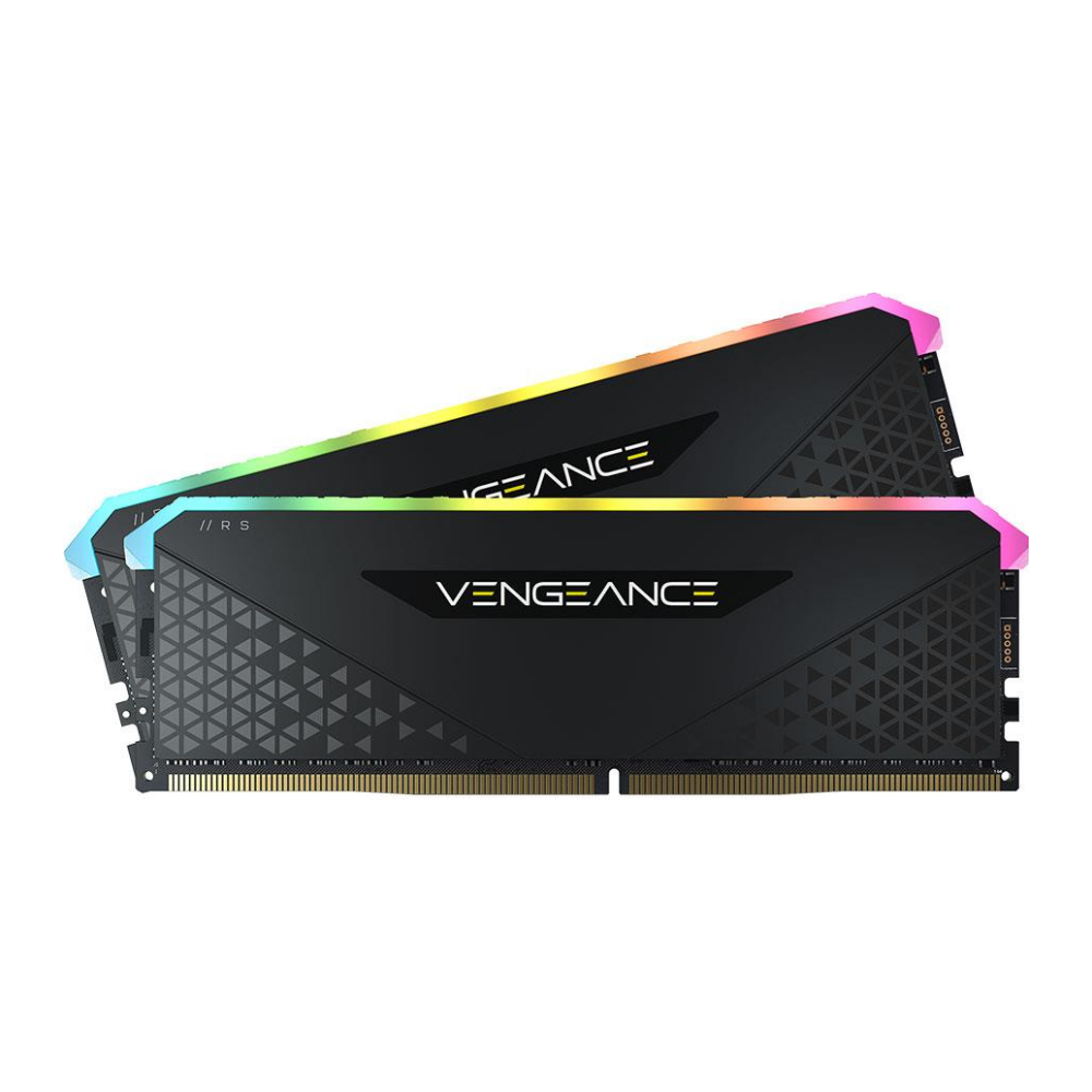 A large main feature product image of Corsair 16GB Kit (2x8GB) DDR4 Vengeance RGB RS C16 3200MHz - Black
