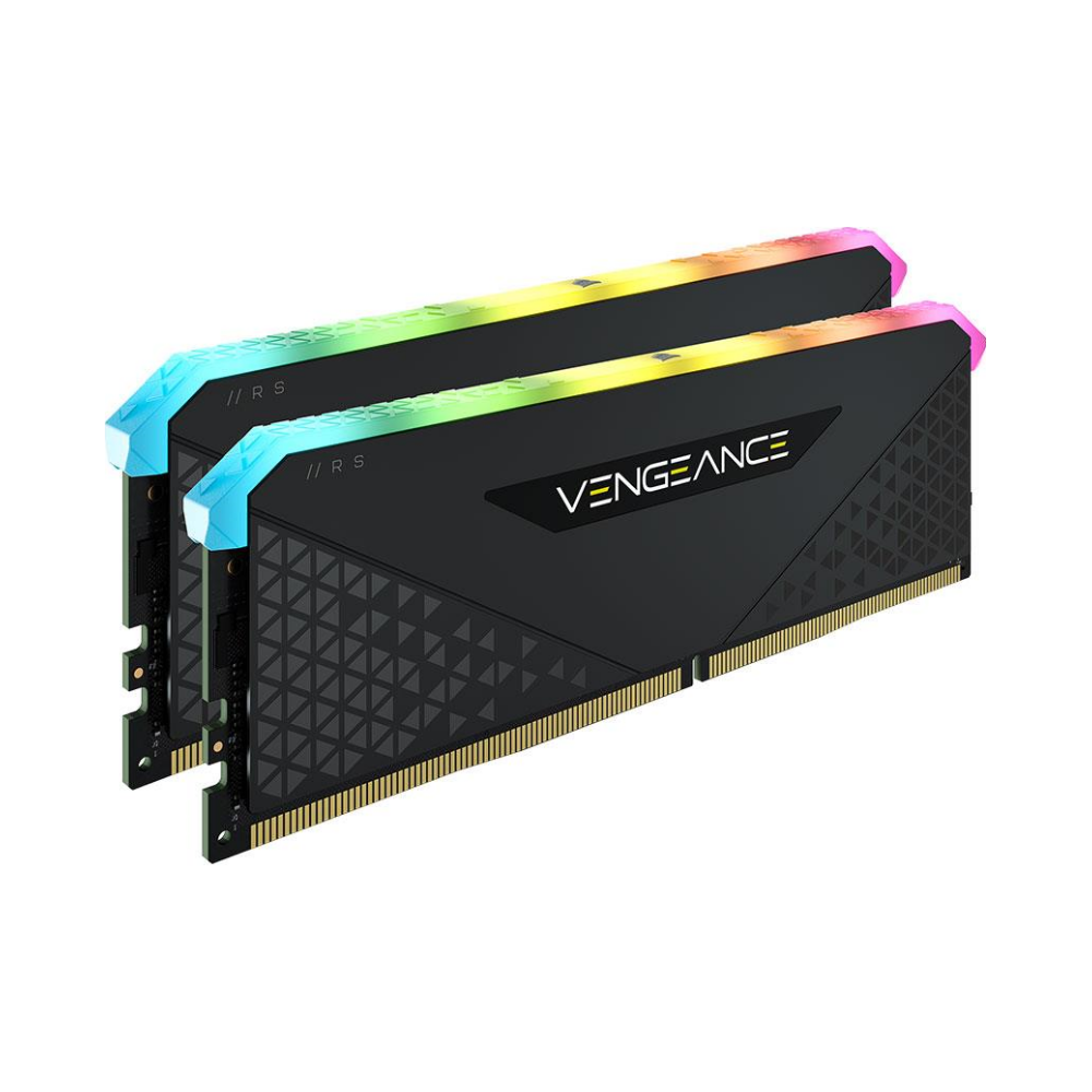 A large main feature product image of Corsair 16GB Kit (2x8GB) DDR4 Vengeance RGB RS C16 3200MHz - Black