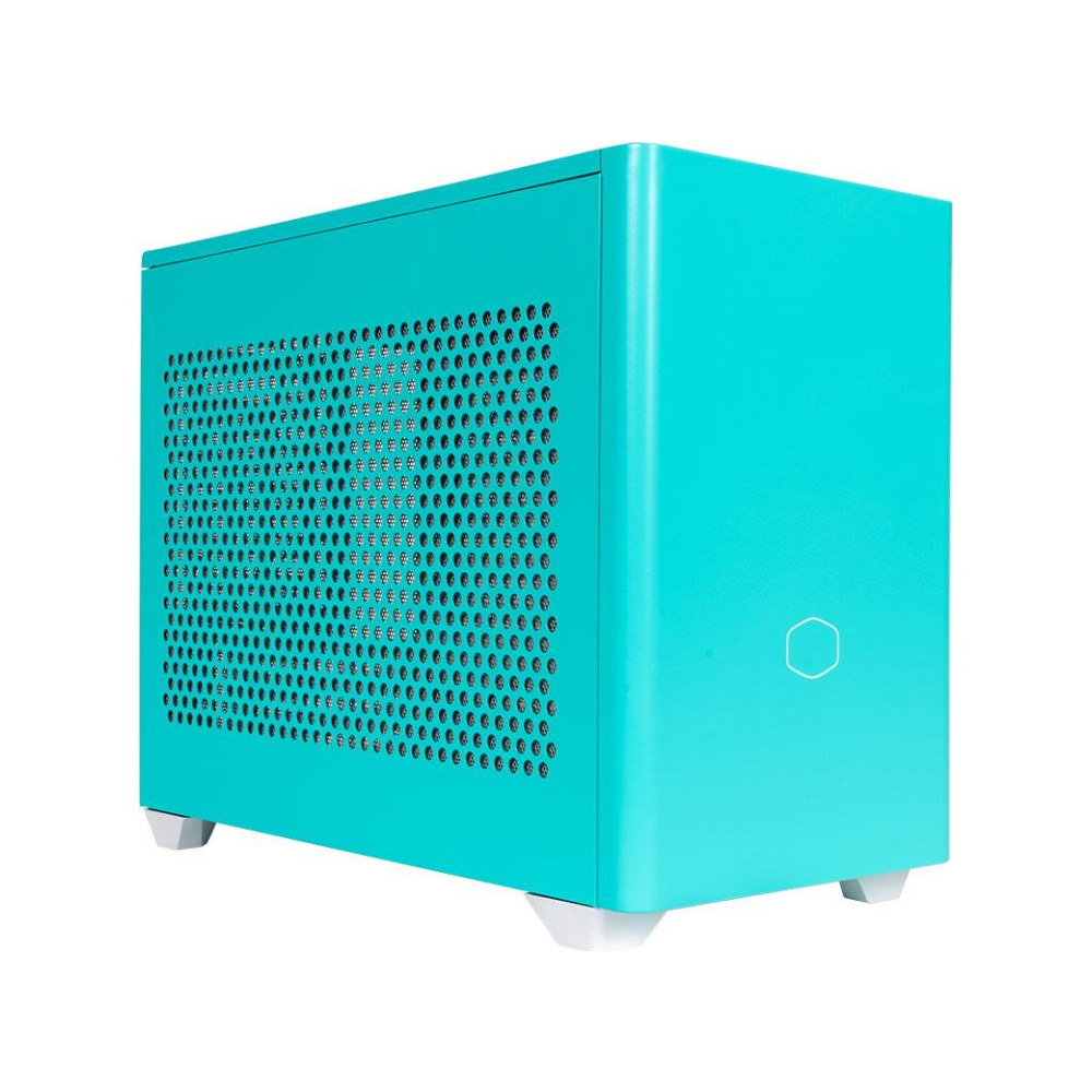 A large main feature product image of Cooler Master MasterBox NR200P mITX Case - Caribbean Blue