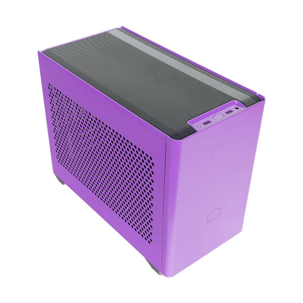 A large main feature product image of Cooler Master MasterBox NR200P mITX Case - Nightshade Purple