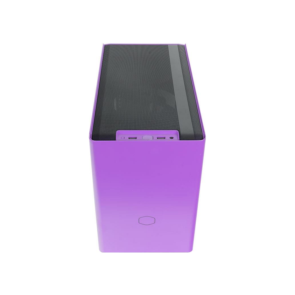 A large main feature product image of Cooler Master MasterBox NR200P mITX Case - Nightshade Purple