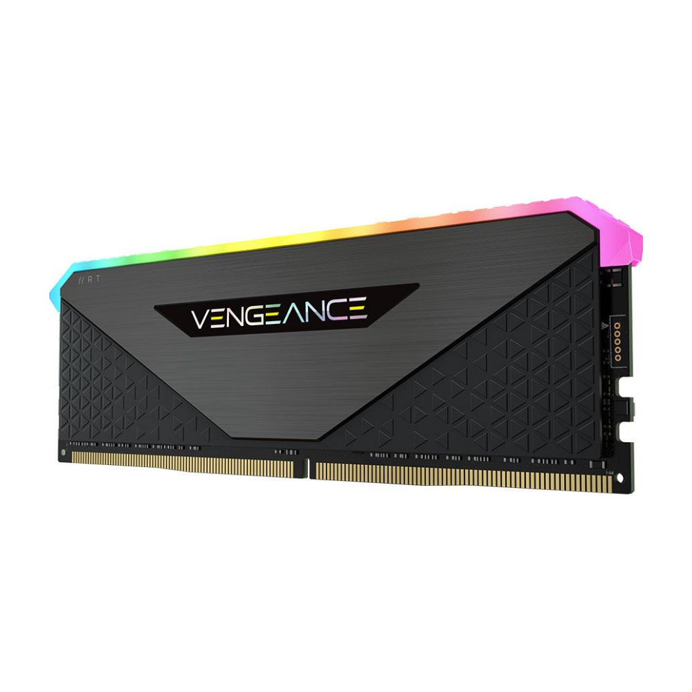 A large main feature product image of Corsair 16GB Kit (2x8GB) DDR4 Vengeance RGB RT C16 3600MHz - Black