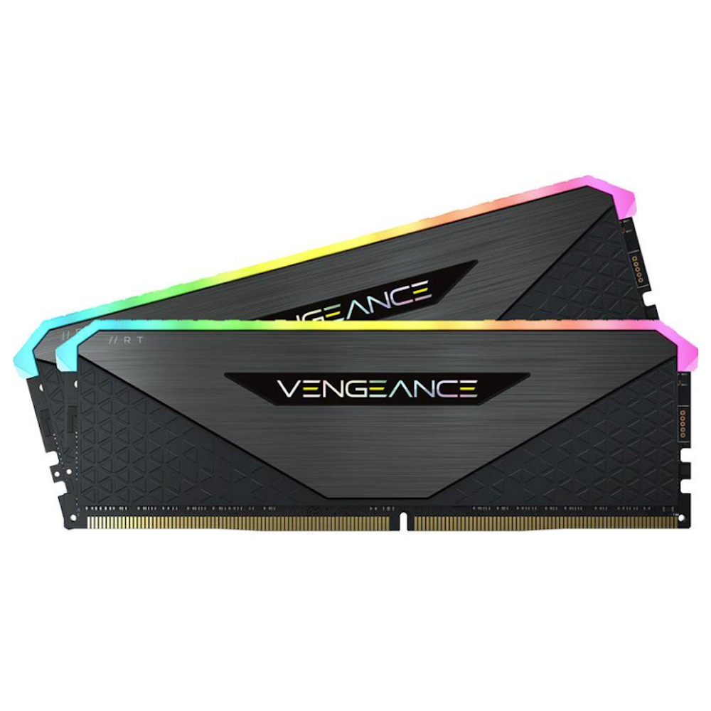 A large main feature product image of Corsair 32GB Kit (2x16GB) DDR4 Vengeance RGB RT C16 3600MHz - Black