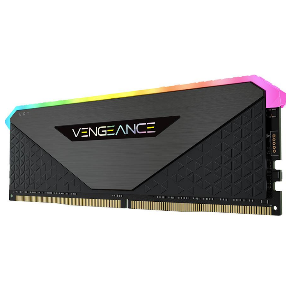 A large main feature product image of Corsair 32GB Kit (2x16GB) DDR4 Vengeance RGB RT C18 3600MHz - Black