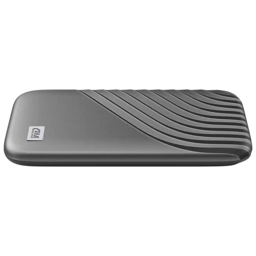 A large main feature product image of WD My Passport Portable SSD -  1TB Grey