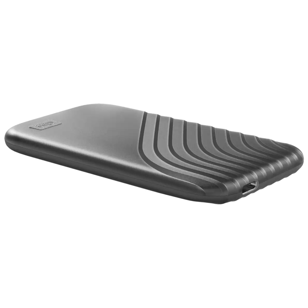 A large main feature product image of WD My Passport 1TB Portable SSD - Grey