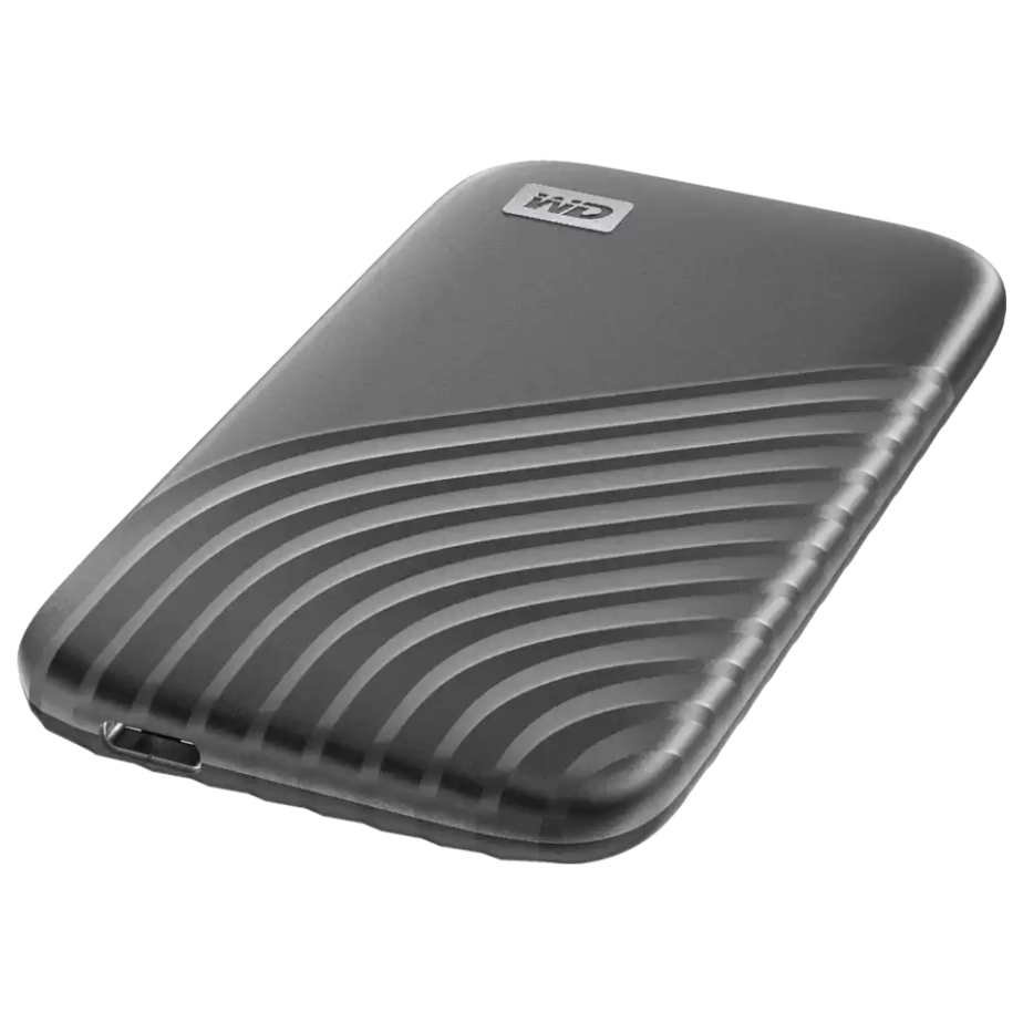 A large main feature product image of WD My Passport Portable SSD - 1TB Space Grey