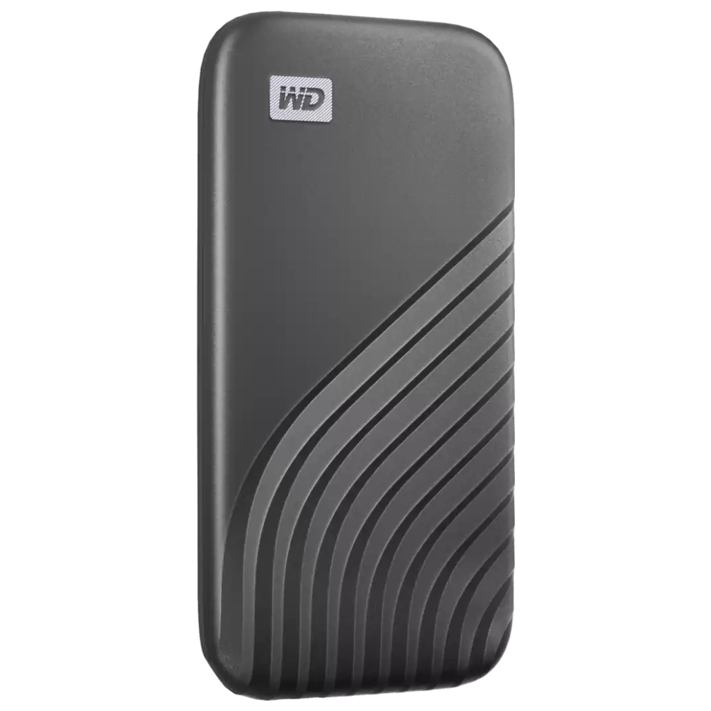A large main feature product image of WD My Passport Portable SSD - 1TB Space Grey