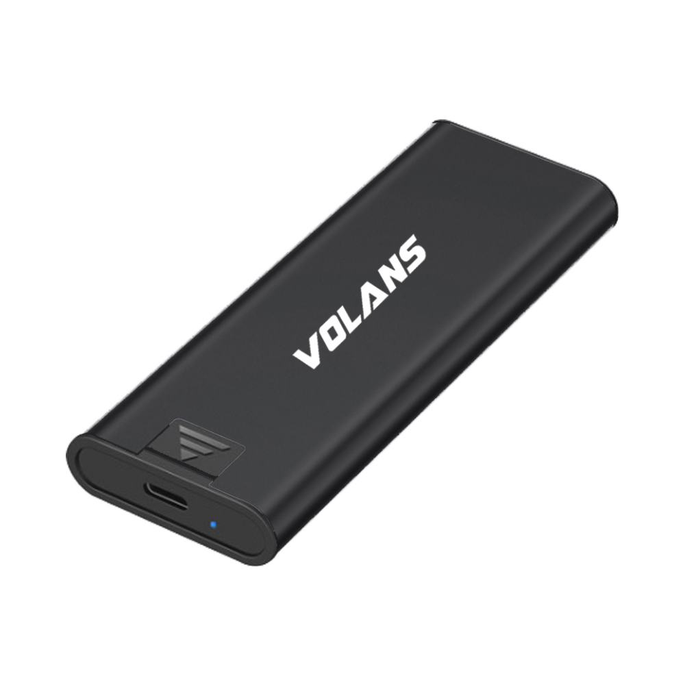 A large main feature product image of Volans Aluminium NVMe PCIe M.2 SSD to USB3.1 Gen 2 Type C Enclosure