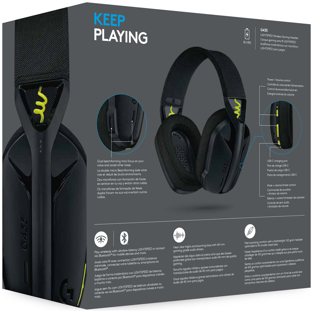 AURICULARES GAMER LOGITECH G SERIES G435 INALAMBRICOS - Negro — Cover  company