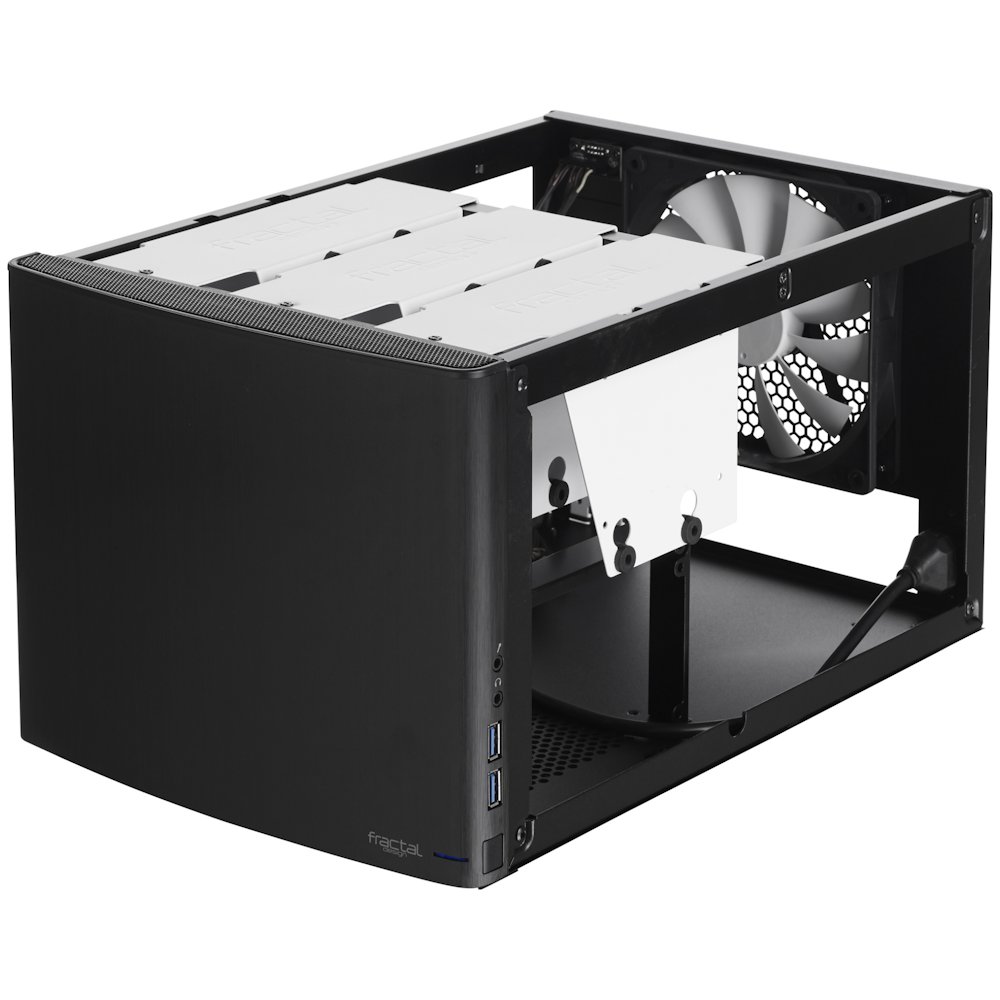 A large main feature product image of Fractal Design Node 304 SFF 19.2L Mini-ITX Case (Black)