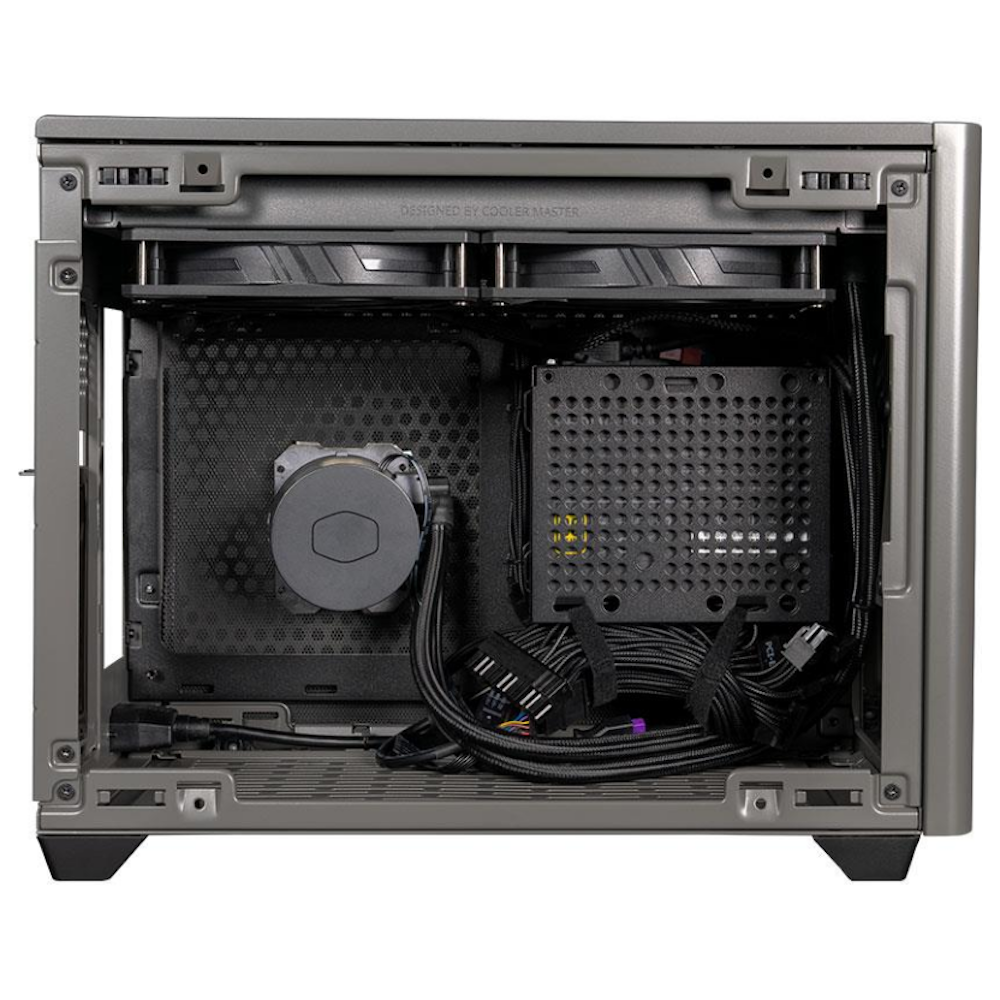 A large main feature product image of Cooler Master MasterBox NR200P MAX SFF Case - Black & Grey