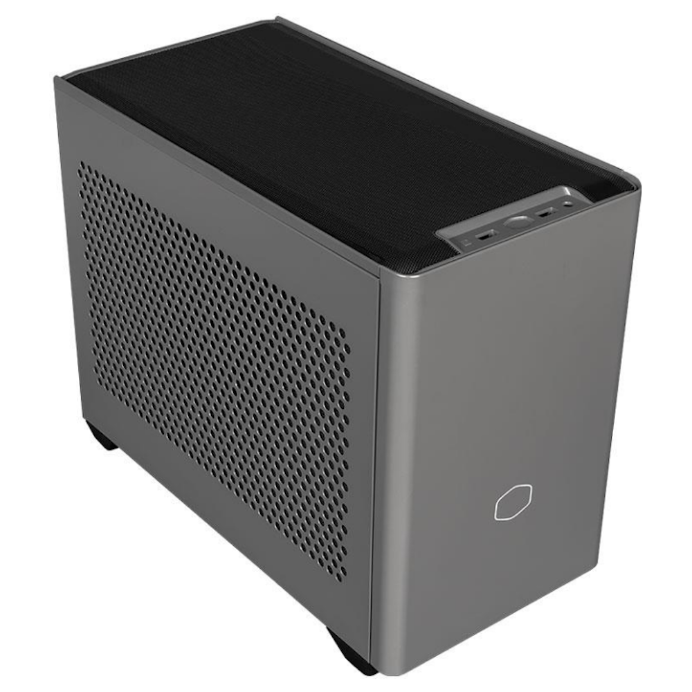 A large main feature product image of Cooler Master MasterBox NR200P MAX SFF Case - Black & Grey