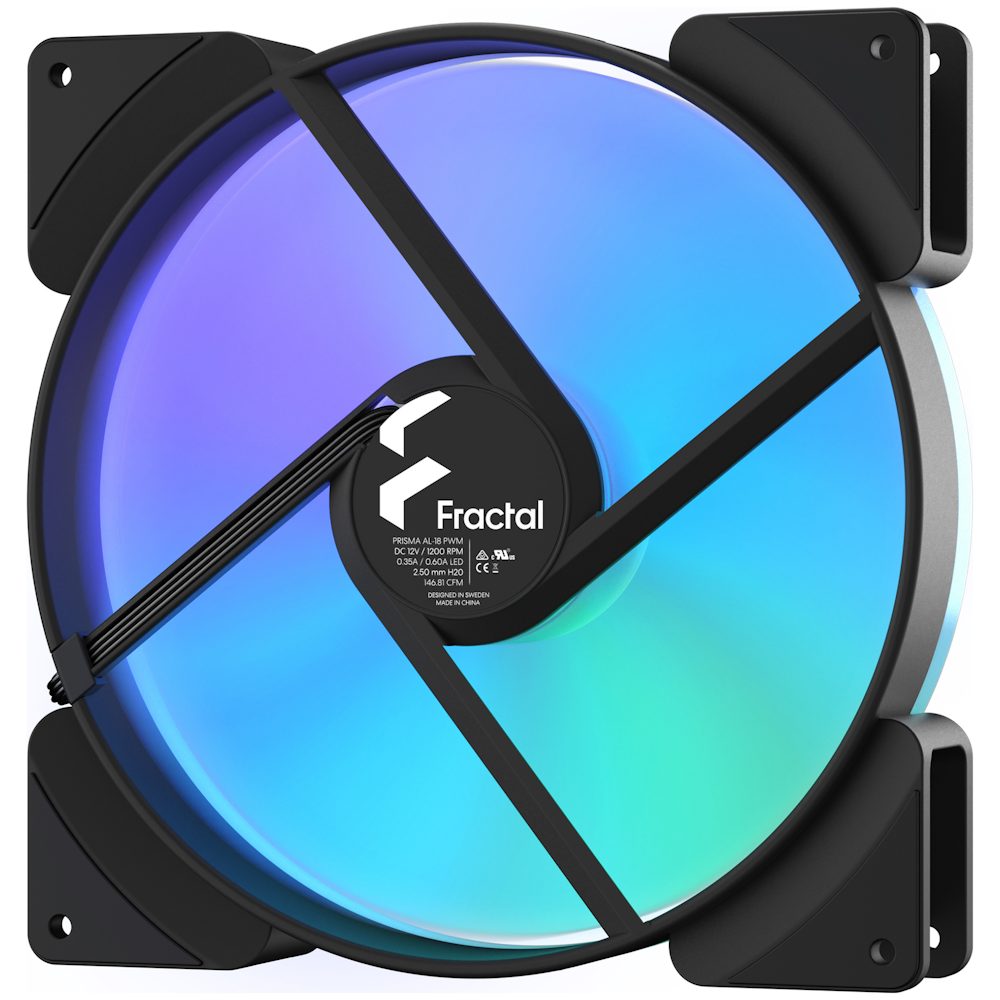 A large main feature product image of Fractal Design Prisma AL-18 PWM 180mm ARGB Fan 2-Pack
