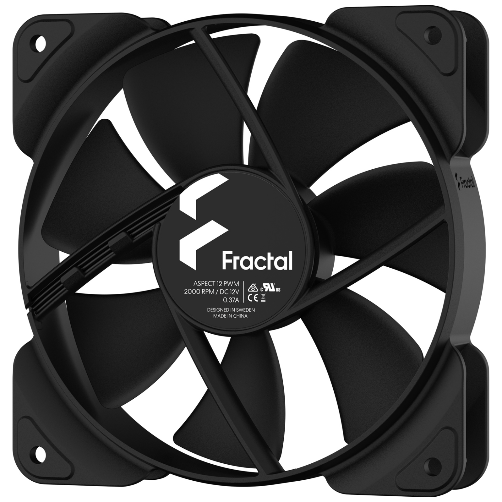 A large main feature product image of Fractal Design Aspect 12 120mm PWM Fan (Black)