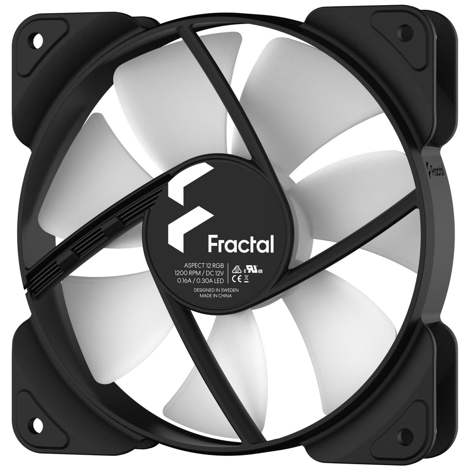 A large main feature product image of Fractal Design Aspect 12 RGB 120mm Fan 3-Pack (Black)