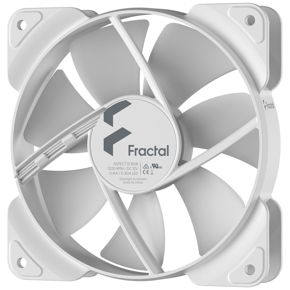 A large main feature product image of Fractal Design Aspect 12 RGB 120mm Fan - White