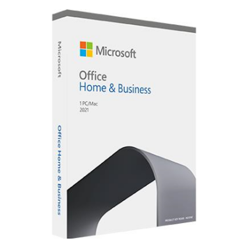 A large main feature product image of Microsoft Office 2021 Home and Business 1 User 1 Device - Medialess 