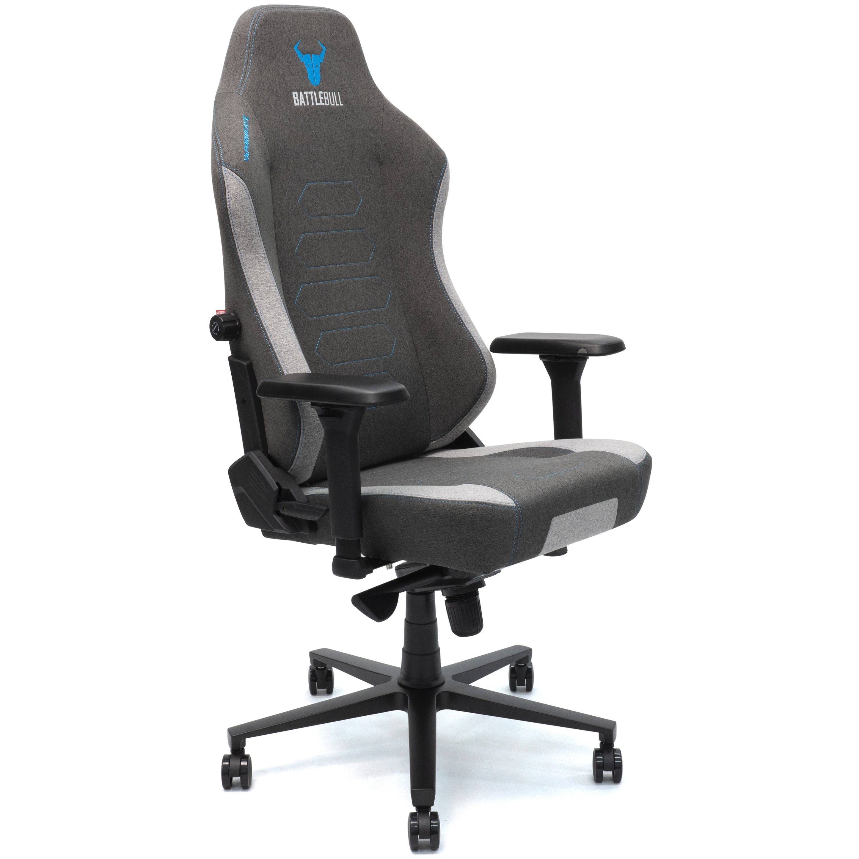 A large main feature product image of BattleBull Vaporweave 2 Gaming Chair - Grey/Turquoise