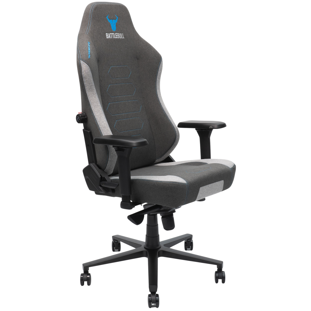 A large main feature product image of BattleBull Vaporweave 2 Gaming Chair - Grey/Turquoise