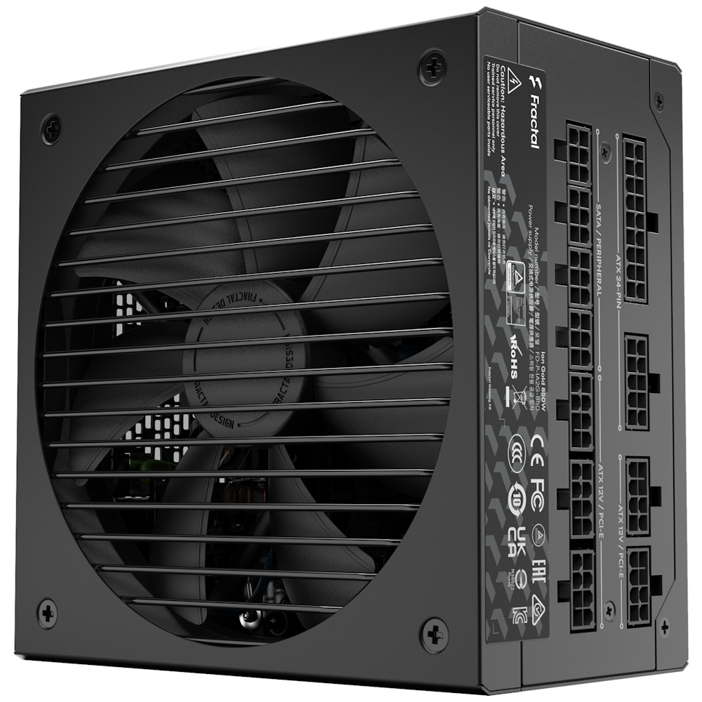 A large main feature product image of Fractal Design Ion 850W Gold ATX Modular PSU