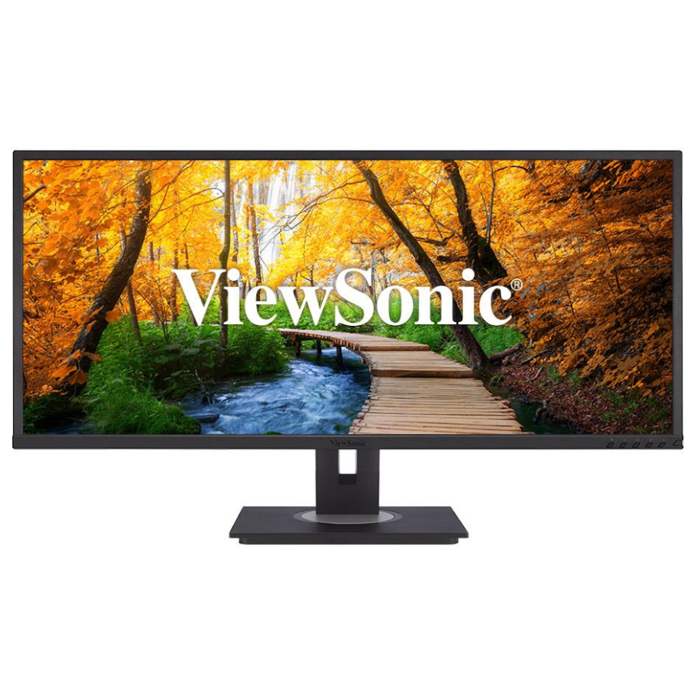 A large main feature product image of ViewSonic VG3456 34" UWQHD Ultrawide 60Hz VA Monitor