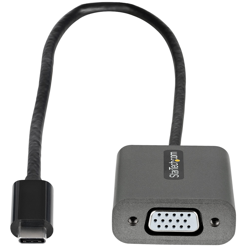 A large main feature product image of Startech USB C to VGA Adapter -1080p USB Type-C to VGA Adapter Dongle