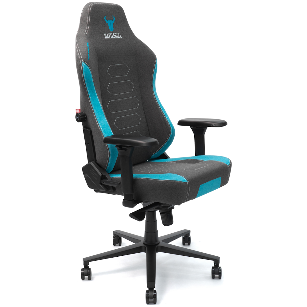 A large main feature product image of BattleBull Vaporweave 2 Gaming Chair - Dark Grey/Turquoise