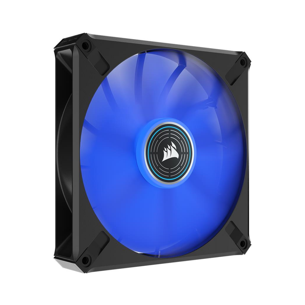 A large main feature product image of Corsair ML140 LED ELITE Blue Premium 140mm PWM Magnetic Levitation Fan